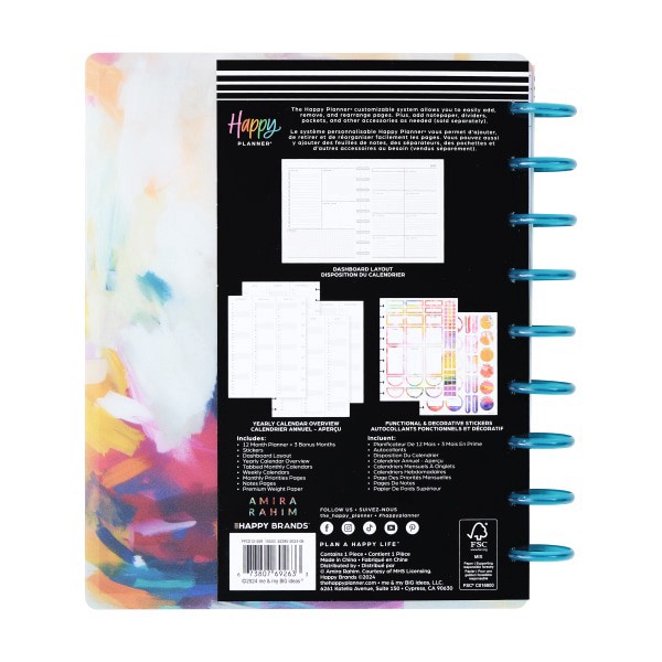 slide 2 of 10, 2025 Happy Planner Monthly/Weekly Classic Planner, 7"" X 9-1/4"", Bright & Brushy, January 2025 To December 2025, Ppcd12-559, 1 ct