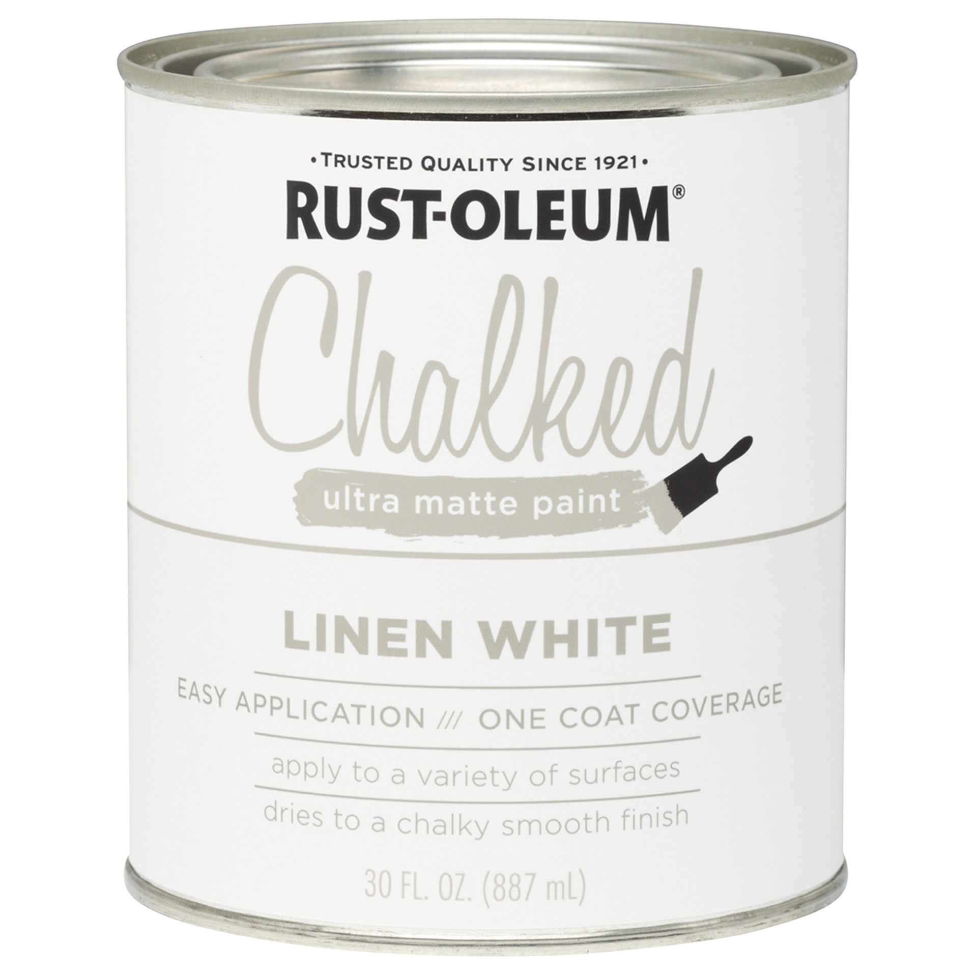 slide 1 of 29, Rust-Oleum Chalked Ultra Matte Paint - 285140, Quart, Linen White, 1 ct