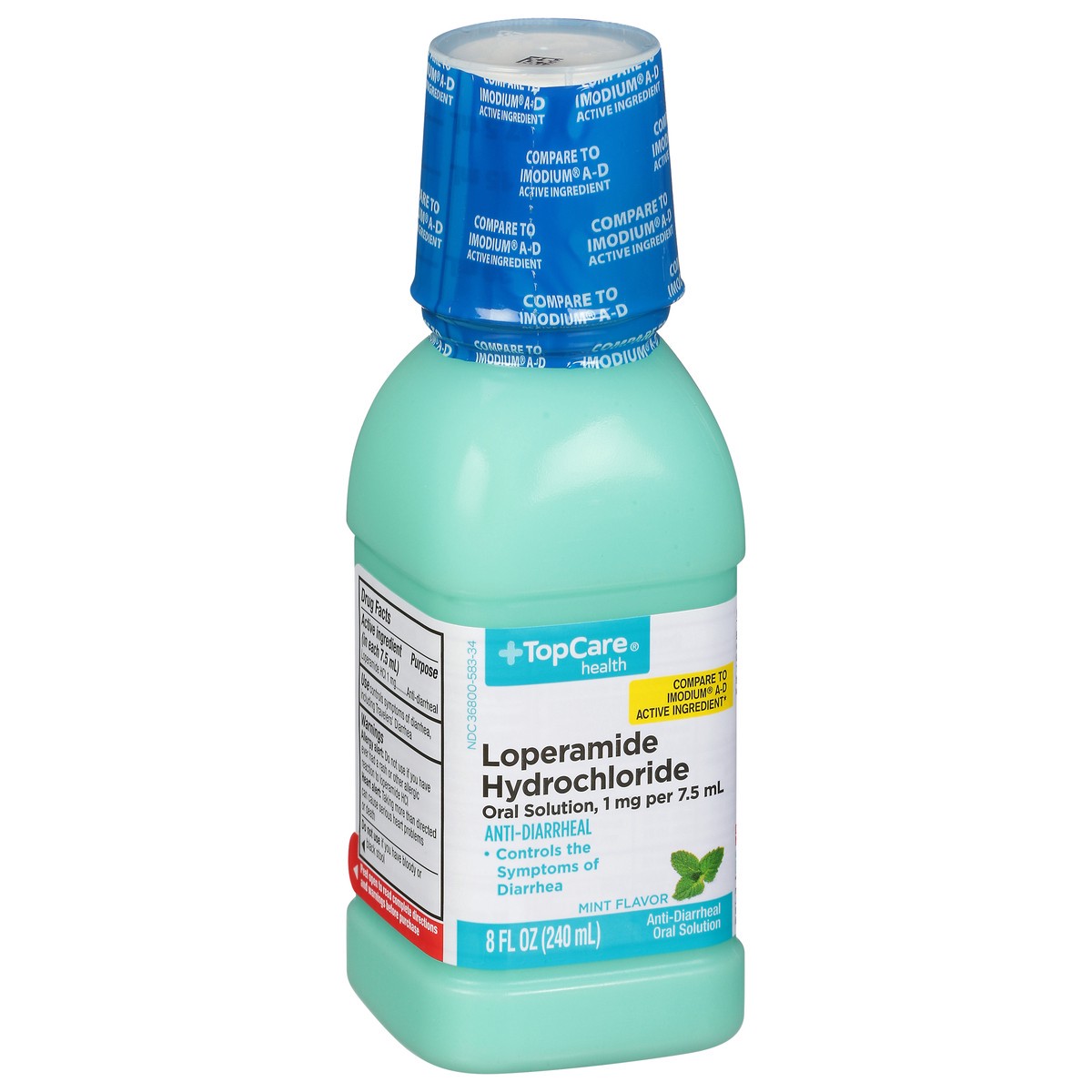 slide 7 of 10, TopCare Health 1 mg Mint Flavor Loperamide Hydrochloride 8 fl oz, 8 fl oz