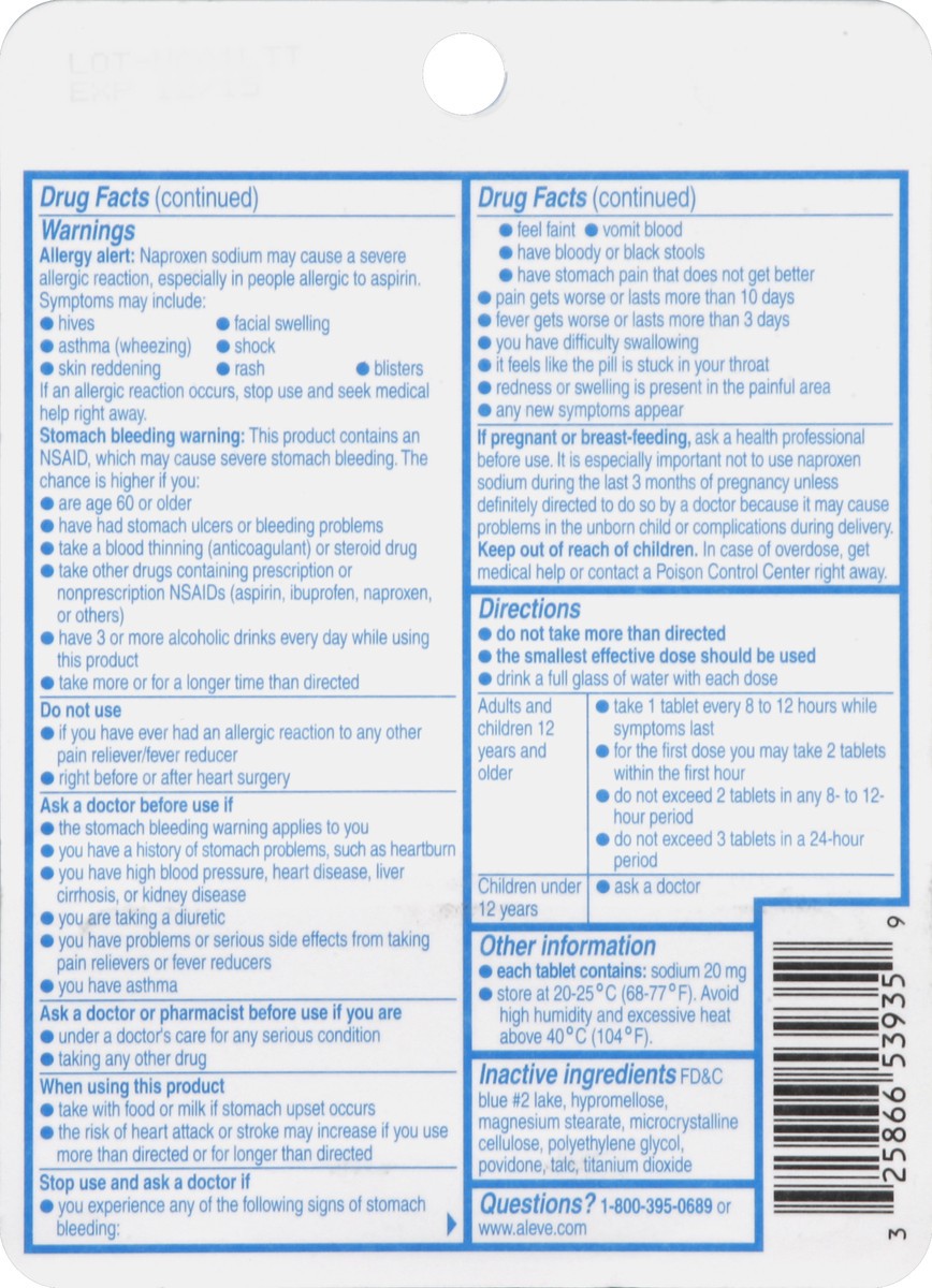 slide 2 of 3, Aleve Pain Reliever/Fever Reducer 10 ea, 10 ct