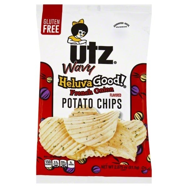 slide 1 of 1, Utz Heluva Good! Wavy French Onion Potato Chips, 2.87 oz