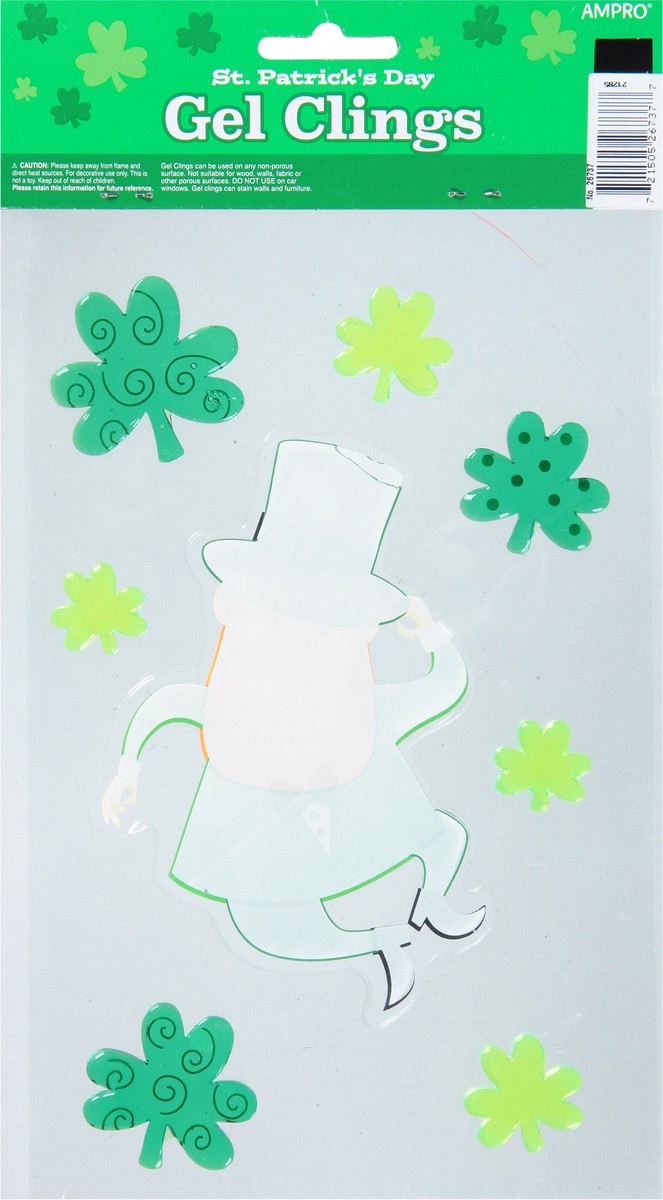 slide 5 of 9, Ampro Leprechaun Gel Cling - Green, 1 ct