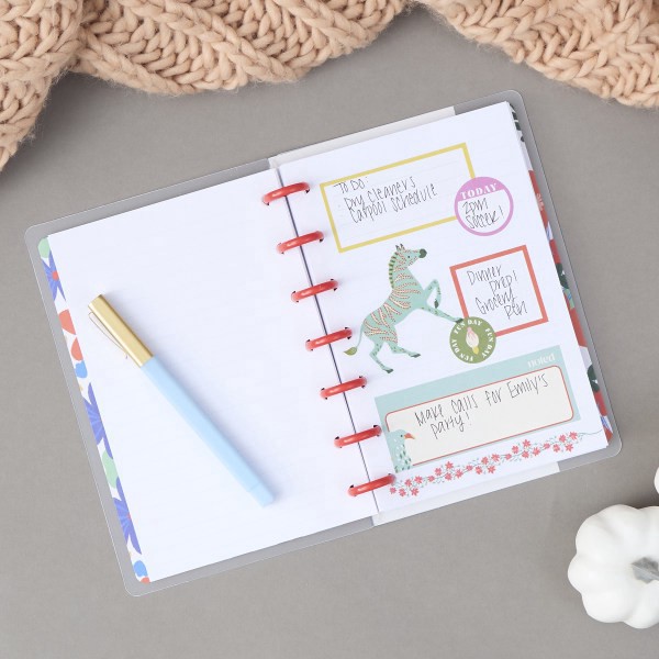 slide 6 of 7, Happy Planner Mini Disc Bound Notebook, 4-5/8"" X 7"", Dotted Rule, 60 Sheets, Pop Of Joy, 60 ct