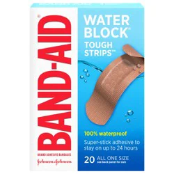 Band-Aid Brand Water Block Tough Sterile Bandages, One Size, 20 ct