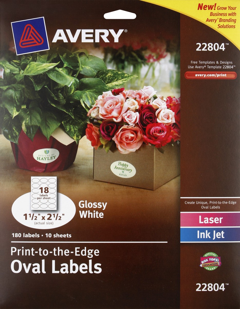 slide 2 of 2, Avery Oval Labels 180 ea, 180 ct