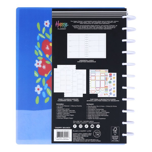 slide 9 of 10, 2025 Happy Planner Big Monthly/Weekly Planner, 8-1/2"" X 11"", Pop Of Joy, January To December, Ppbd12-232, 1 ct