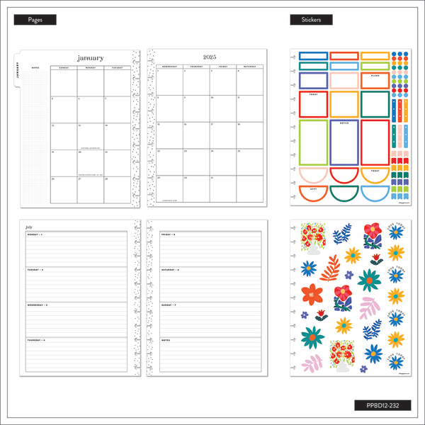 slide 8 of 10, 2025 Happy Planner Big Monthly/Weekly Planner, 8-1/2"" X 11"", Pop Of Joy, January To December, Ppbd12-232, 1 ct