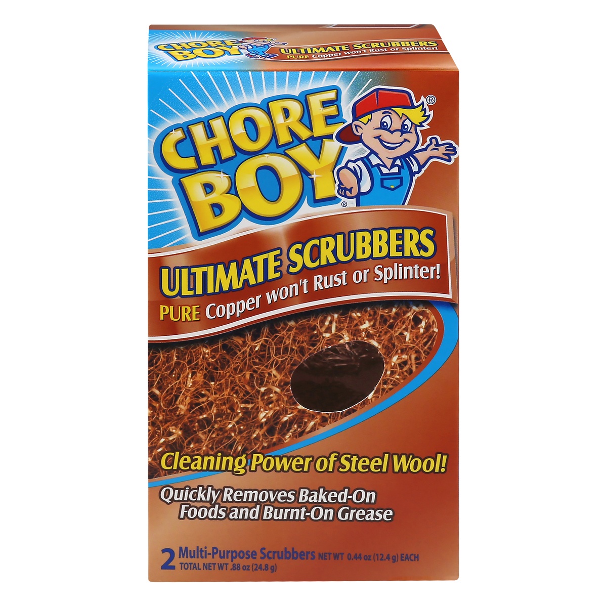 slide 1 of 1, Chore Boy Copper Scrubbing Pad, 2 ct