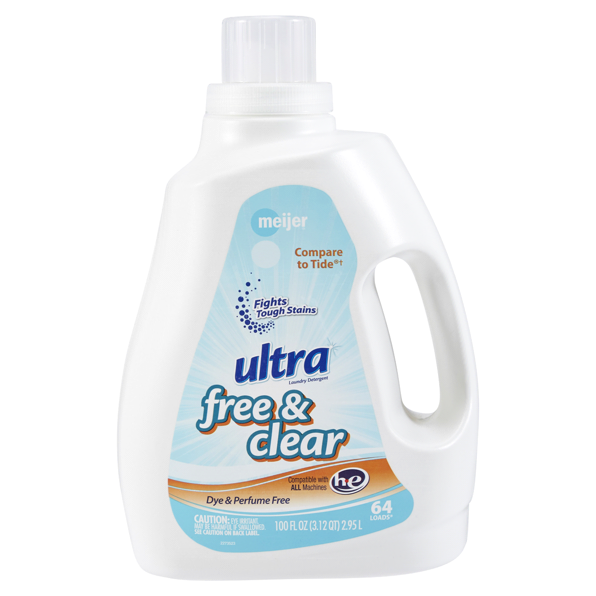 slide 1 of 1, Meijer Ultra Liquid Laundry Detergent, HE, Free and Clear, 64 Wash loads, 100 oz