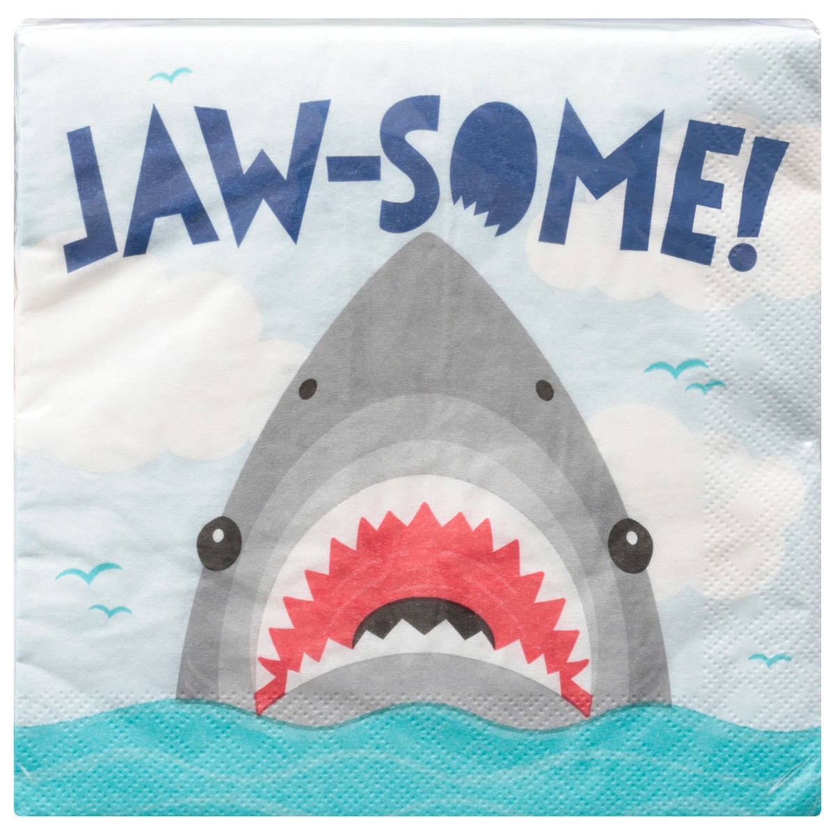 slide 1 of 9, Party Creations 2 Ply Shark Party Napkins 16 ea, 16 ct