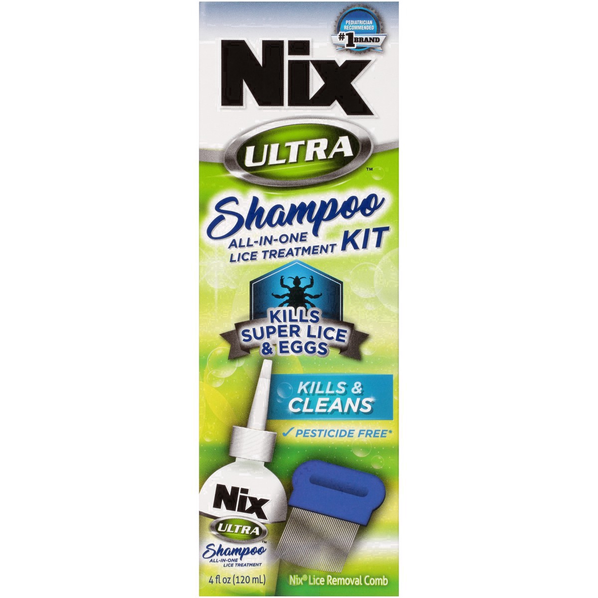 slide 33 of 37, Nix Ultra Superlice Treatment, All-in-One Shampoo, 4 fl oz & Lice Removal Comb, 4 oz