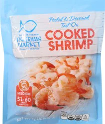 Fisherman's Market Medium Peeled & Deveined Tail On Cooked Shrimp 12 oz