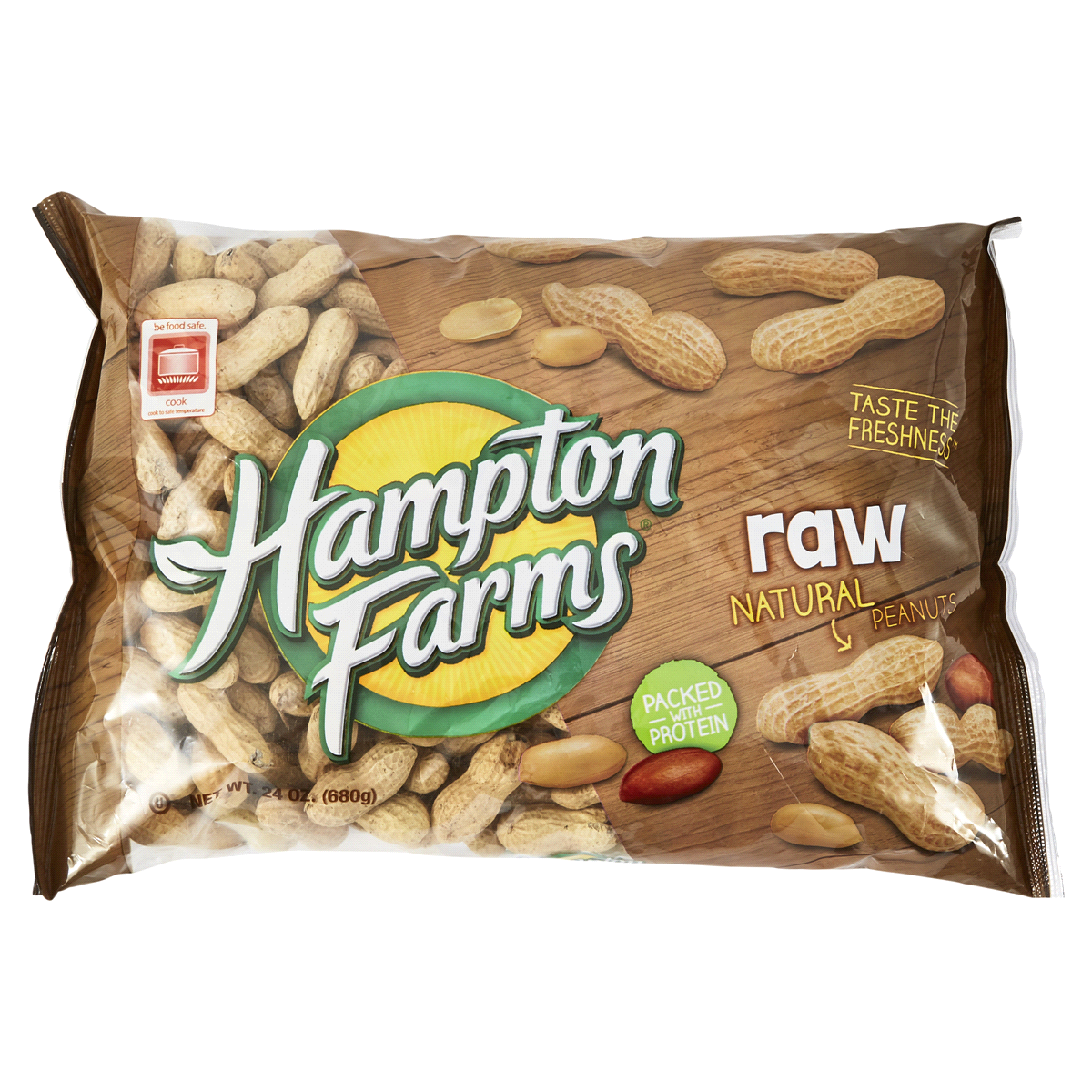 slide 1 of 1, Hampton Farms Raw Peanuts, 24 oz