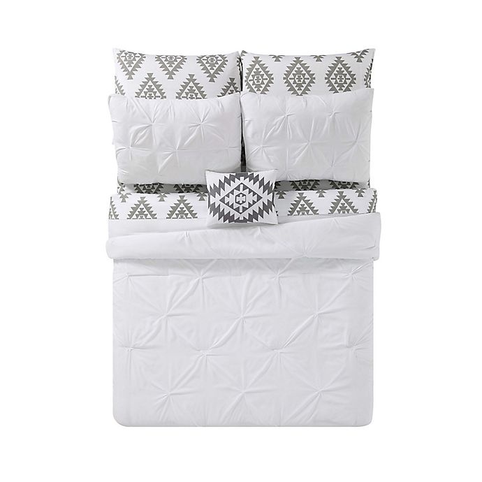 slide 2 of 5, Truly Soft Pueblo Pleated Twin XL Comforter Set - White, 6 ct