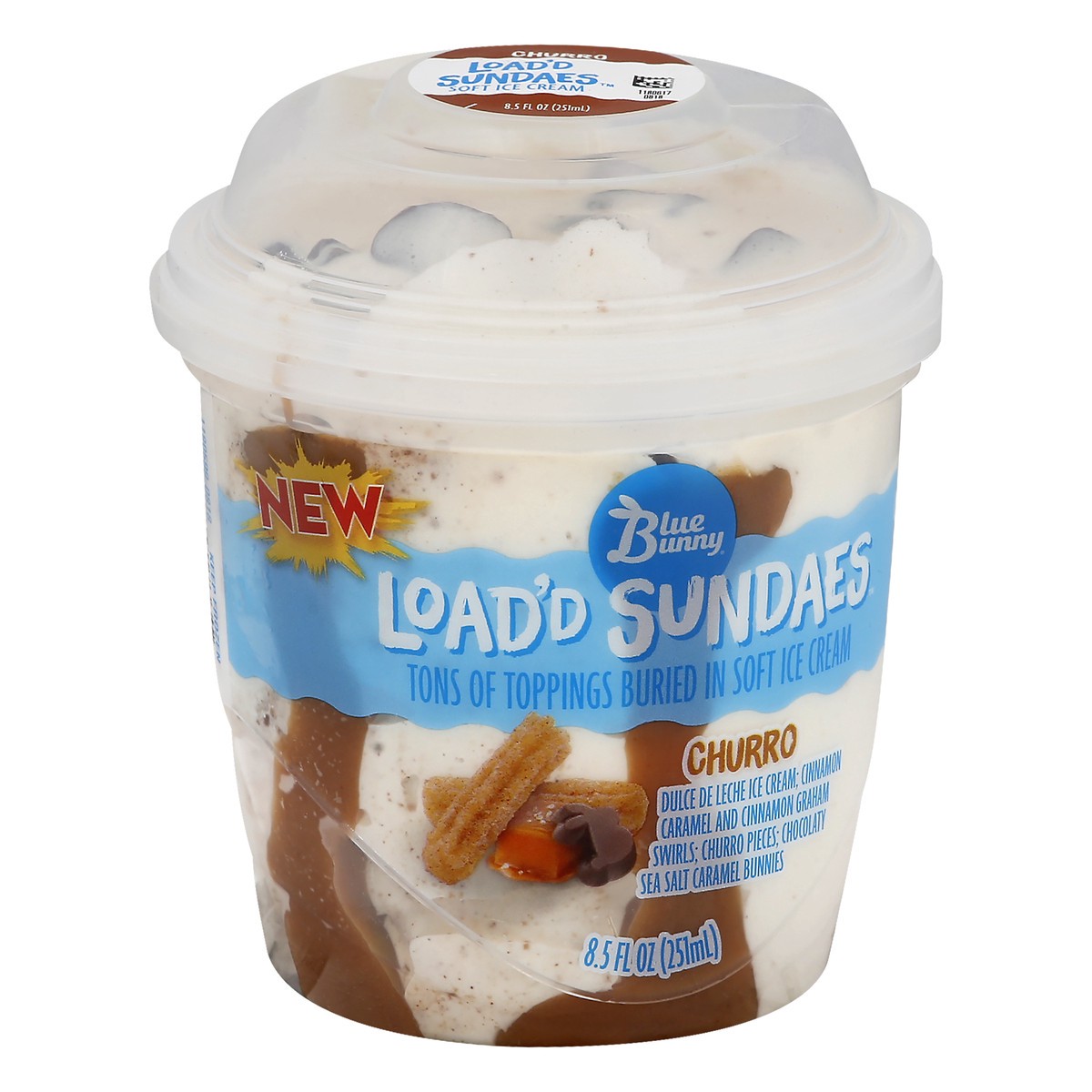 slide 6 of 9, Blue Bunny Churros Load'D Sundae Cup, 8.5 fl oz