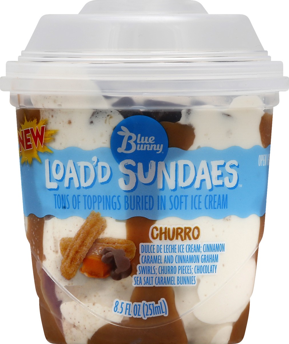 slide 2 of 9, Blue Bunny Churros Load'D Sundae Cup, 8.5 fl oz