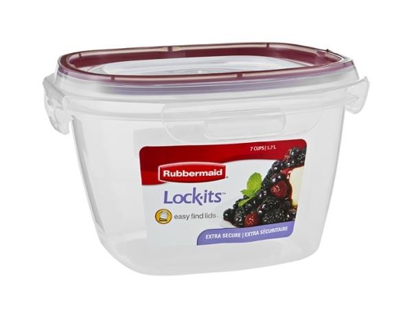 slide 1 of 1, Rubbermaid Lock Its Easy Find Lids Container & Lid, 7 ct