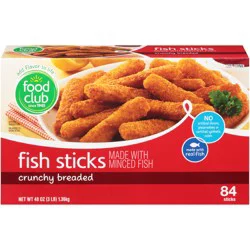 Food Club Crunchy Breaded Fish Sticks 84 ea