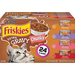 Purina Friskies Gravy Wet Cat Food Variety Pack, Extra Gravy Chunky