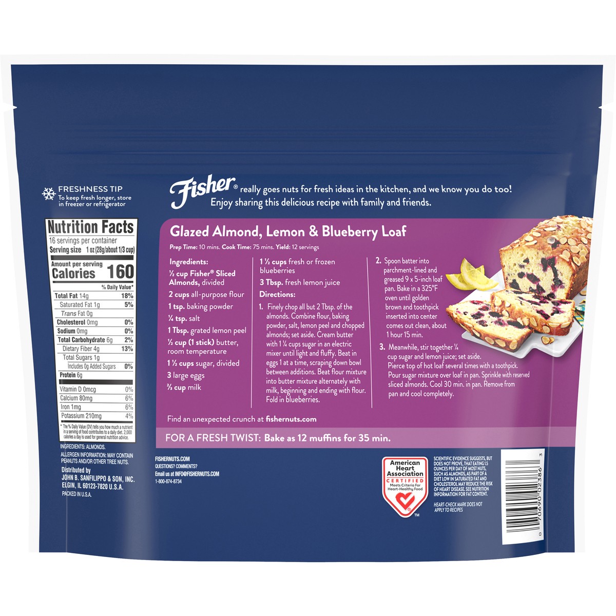 slide 6 of 15, Fisher Chef's Naturals Sliced Almonds 16 oz. Bag, 16 oz