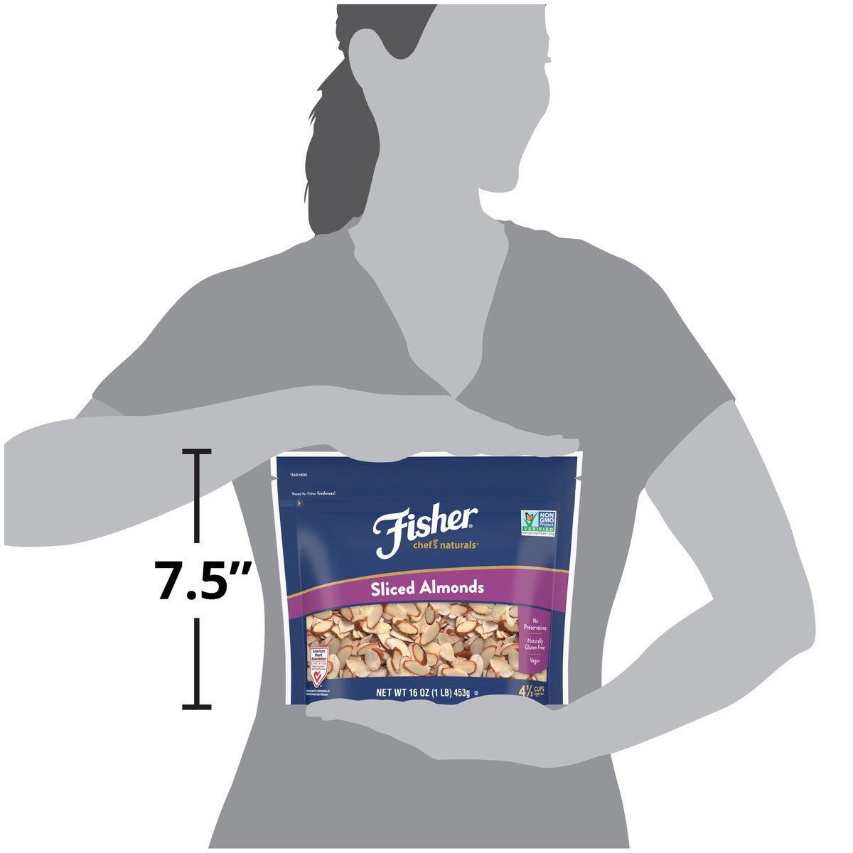 slide 7 of 15, Fisher Chef's Naturals Sliced Almonds 16 oz. Bag, 16 oz