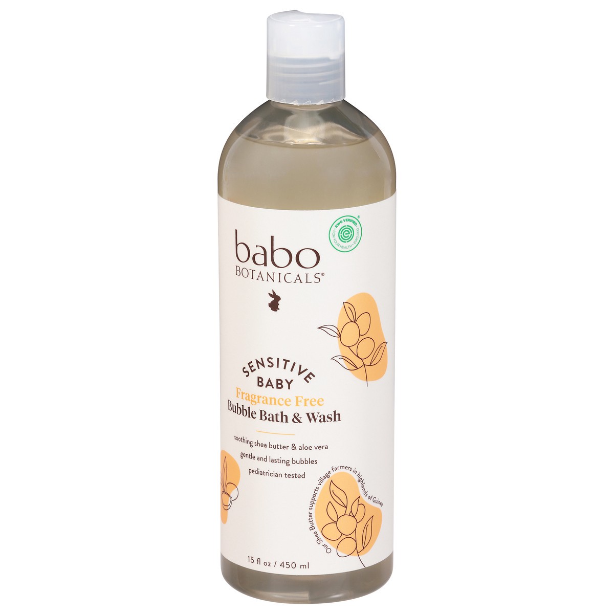 slide 13 of 14, Babo Botanicals Sensitive Baby Fragrance Free Bubble Bath & Wash 15 fl oz, 15 fl oz
