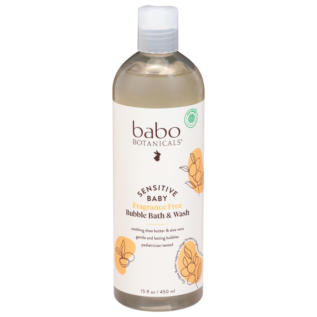 slide 14 of 14, Babo Botanicals Sensitive Baby Fragrance Free Bubble Bath & Wash 15 fl oz, 15 fl oz