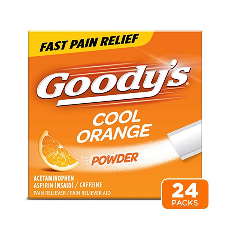 slide 1 of 5, Goody's Extra Strength Headache and Pain Relief Powder - Acetaminophen - Cool Orange, 24 ct