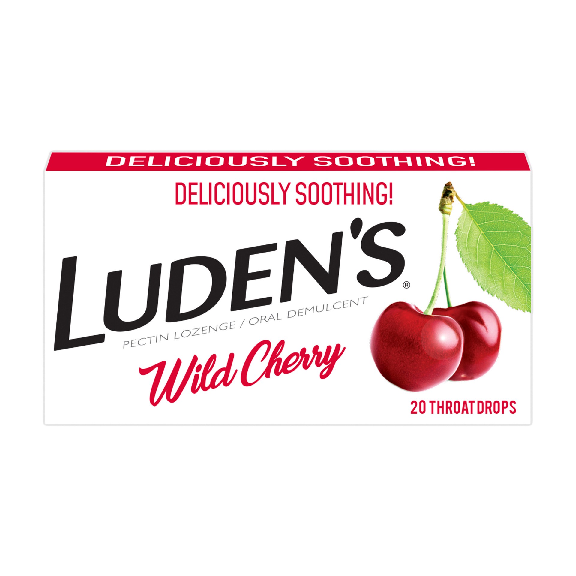 slide 1 of 2, Luden's Wild Cherry Throat Drops, Sore Throat Relief, 20 Count, 20 ct