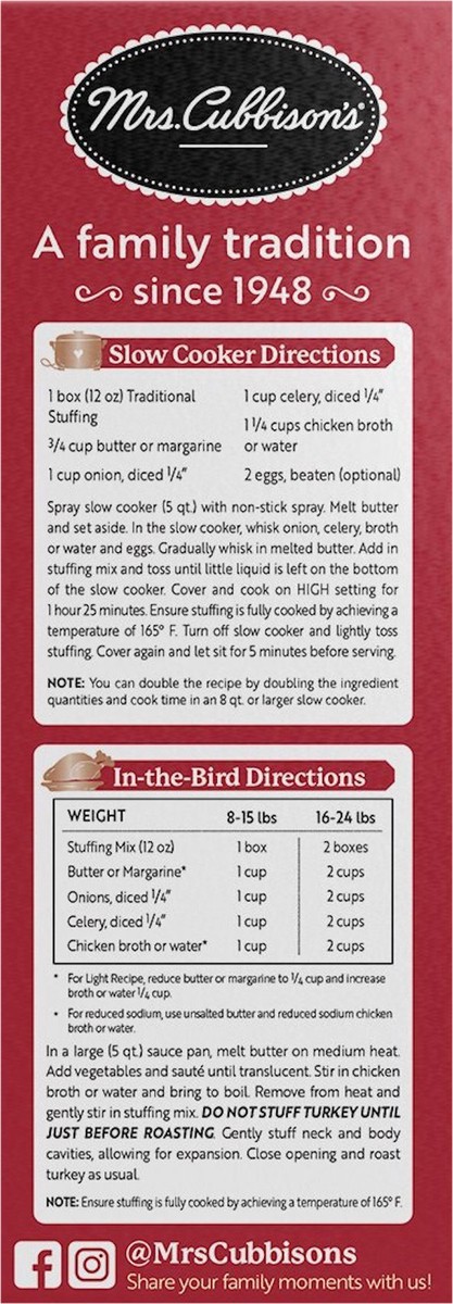 slide 7 of 11, Mrs. Cubbison's Seasoned Traditional Stuffing 12 oz, 12 oz