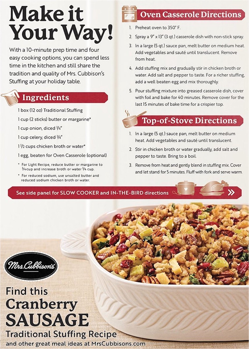 slide 4 of 11, Mrs. Cubbison's Seasoned Traditional Stuffing 12 oz, 12 oz