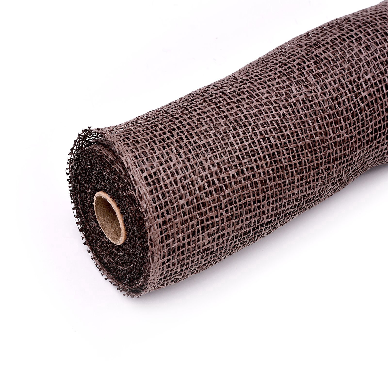 slide 3 of 4, 10" X 19ft. Chocolate Brown Poly Burlap Mesh By Celebrate It, 10 in x 19 ft