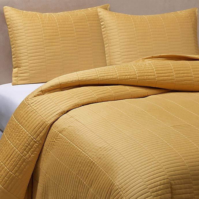 slide 1 of 1, Real Simple Dune Twin Reversible Coverlet - Mustard, 1 ct