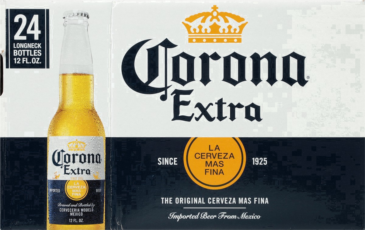 slide 9 of 86, Corona Extra Mexican Lager Import Beer, 24 pk 12 fl oz Bottles, 4.6% ABV, 288 fl oz