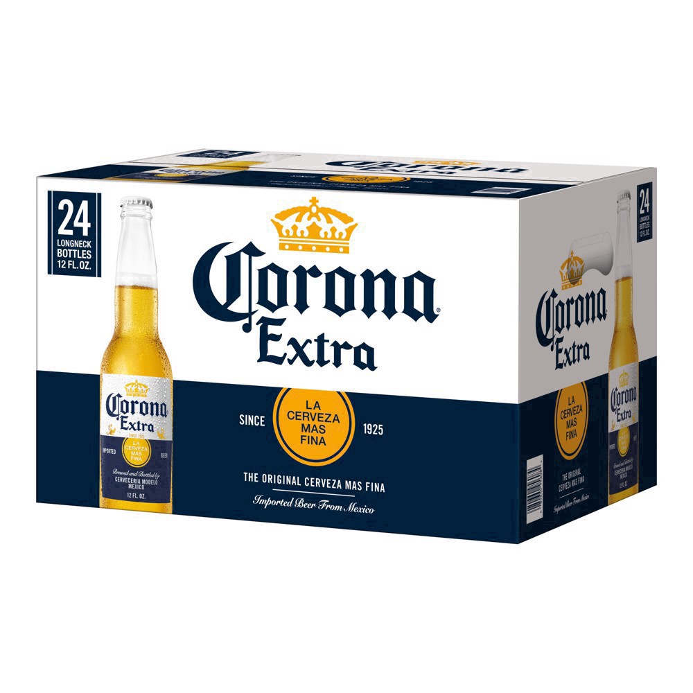 slide 26 of 86, Corona Extra Mexican Lager Import Beer, 24 pk 12 fl oz Bottles, 4.6% ABV, 288 fl oz