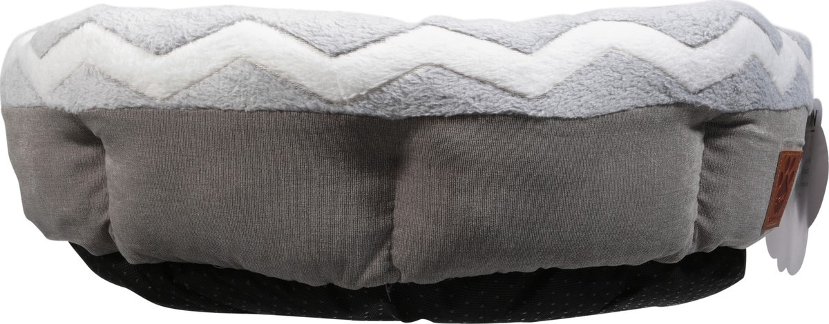 slide 5 of 9, Precision Pet 21 Inch Round Gray/White Shearling Bed 1 ea, 