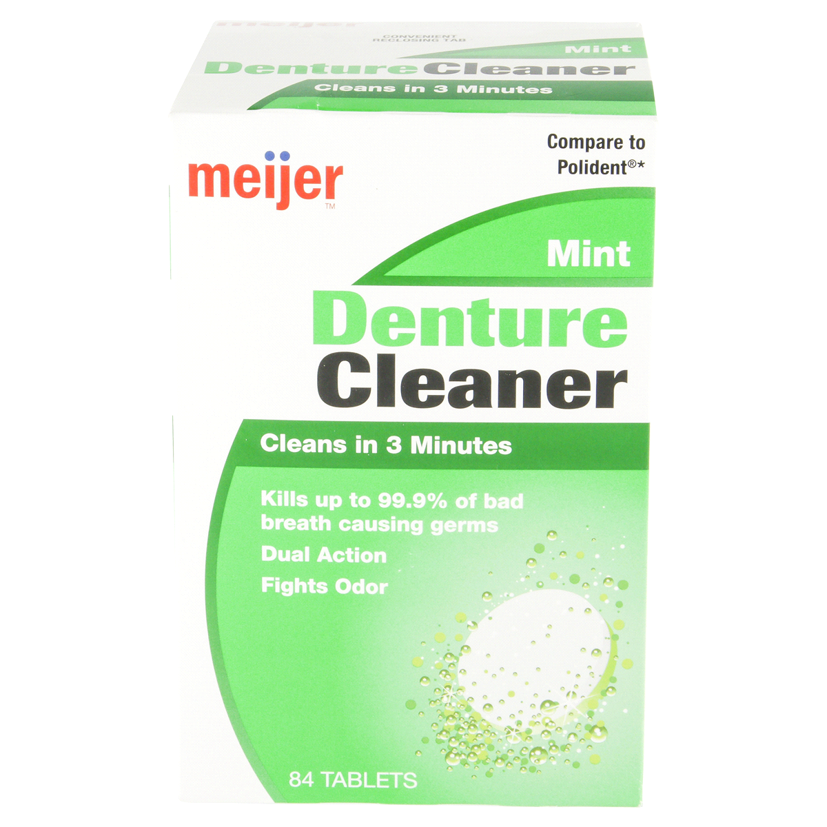 slide 1 of 6, Meijer Mint Denture Cleaner Tablets, 84 ct