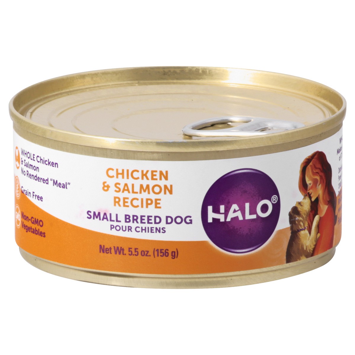 slide 2 of 9, Halo Small Breed Dog Chicken & Salmon Recipe Food for Dogs 5.5 oz, 5.5 oz