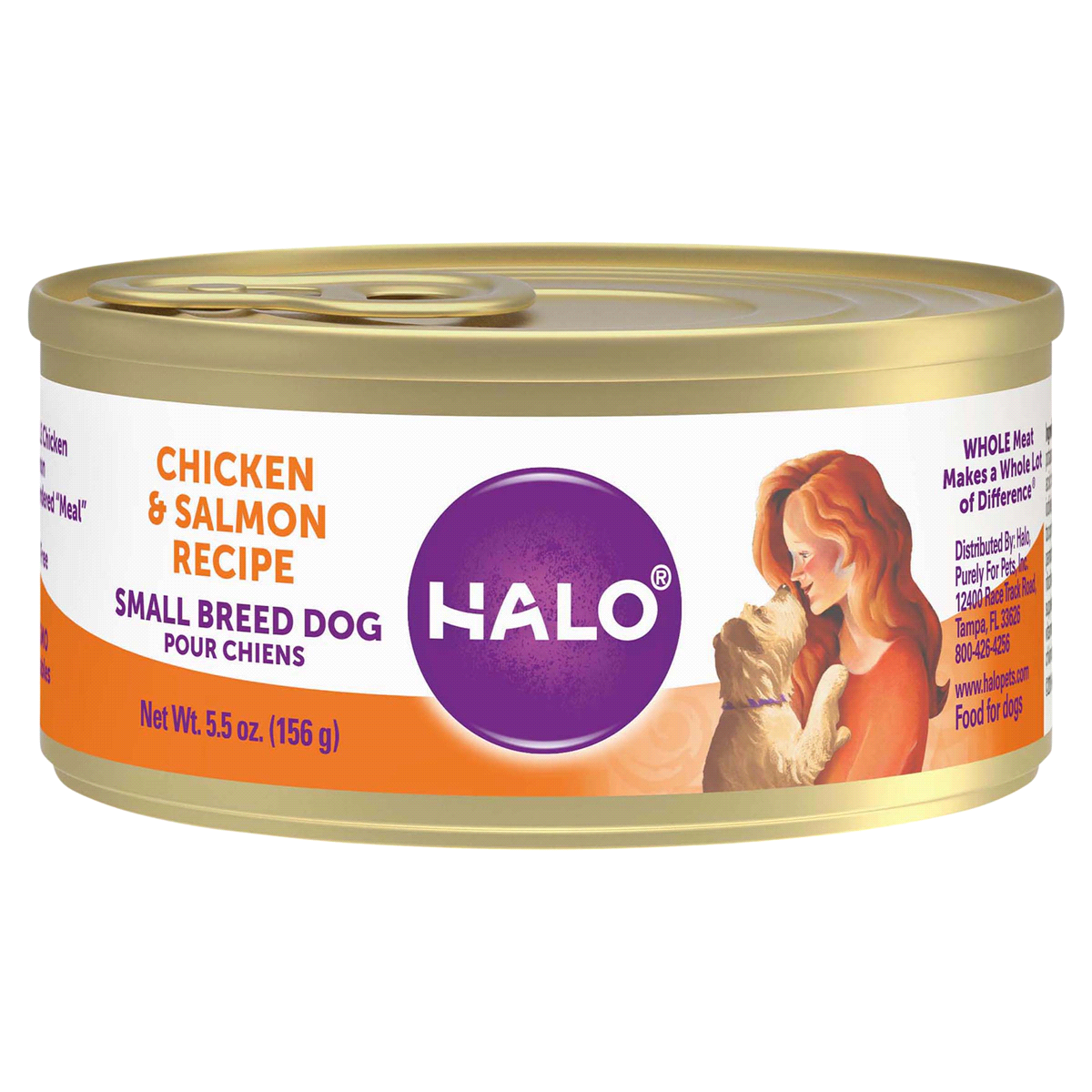 slide 1 of 1, Halo Spots Stew Small Breed Chicken & Salmon Dog Food, 5.5 oz
