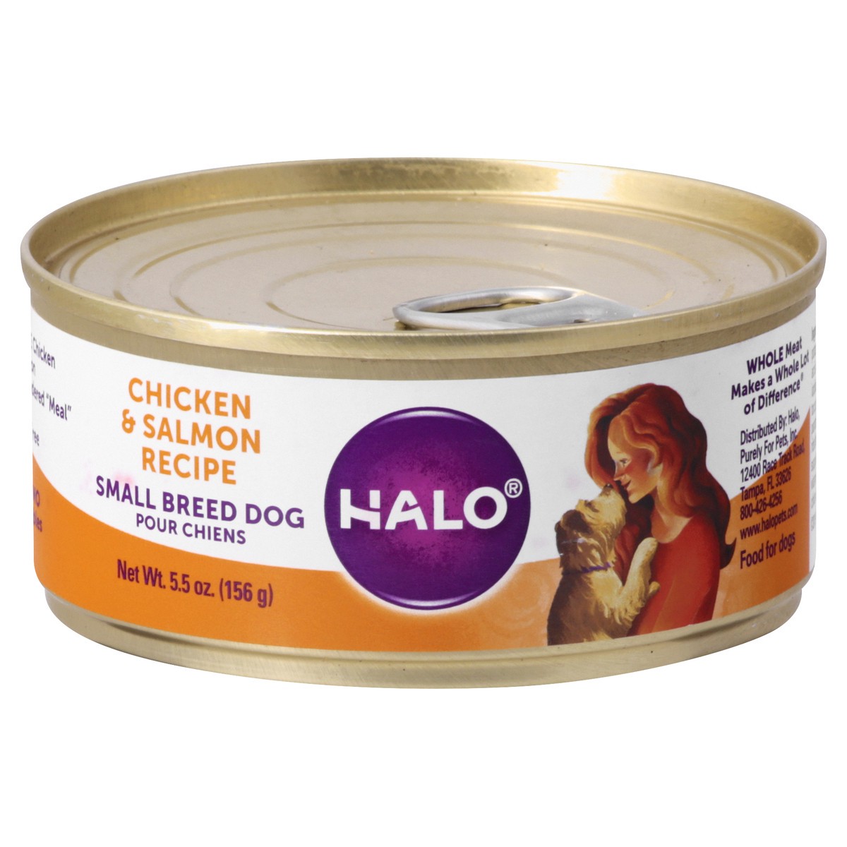 slide 1 of 9, Halo Small Breed Dog Chicken & Salmon Recipe Food for Dogs 5.5 oz, 5.5 oz