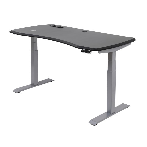 slide 1 of 10, WORKPRO 60"W Electric Height-Adjustable Standing Desk With Wireless Charging, Black, 1 ct