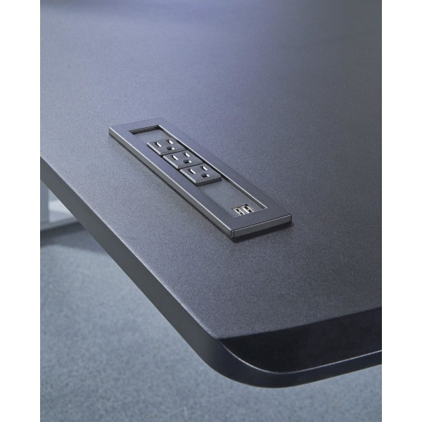 slide 4 of 10, WORKPRO 60"W Electric Height-Adjustable Standing Desk With Wireless Charging, Black, 1 ct