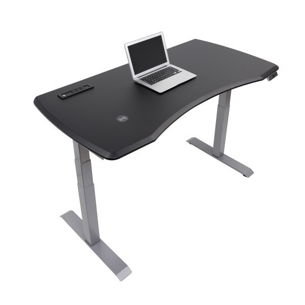 slide 5 of 10, WORKPRO 60"W Electric Height-Adjustable Standing Desk With Wireless Charging, Black, 1 ct
