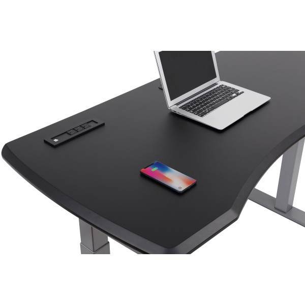 slide 9 of 10, WORKPRO 60"W Electric Height-Adjustable Standing Desk With Wireless Charging, Black, 1 ct