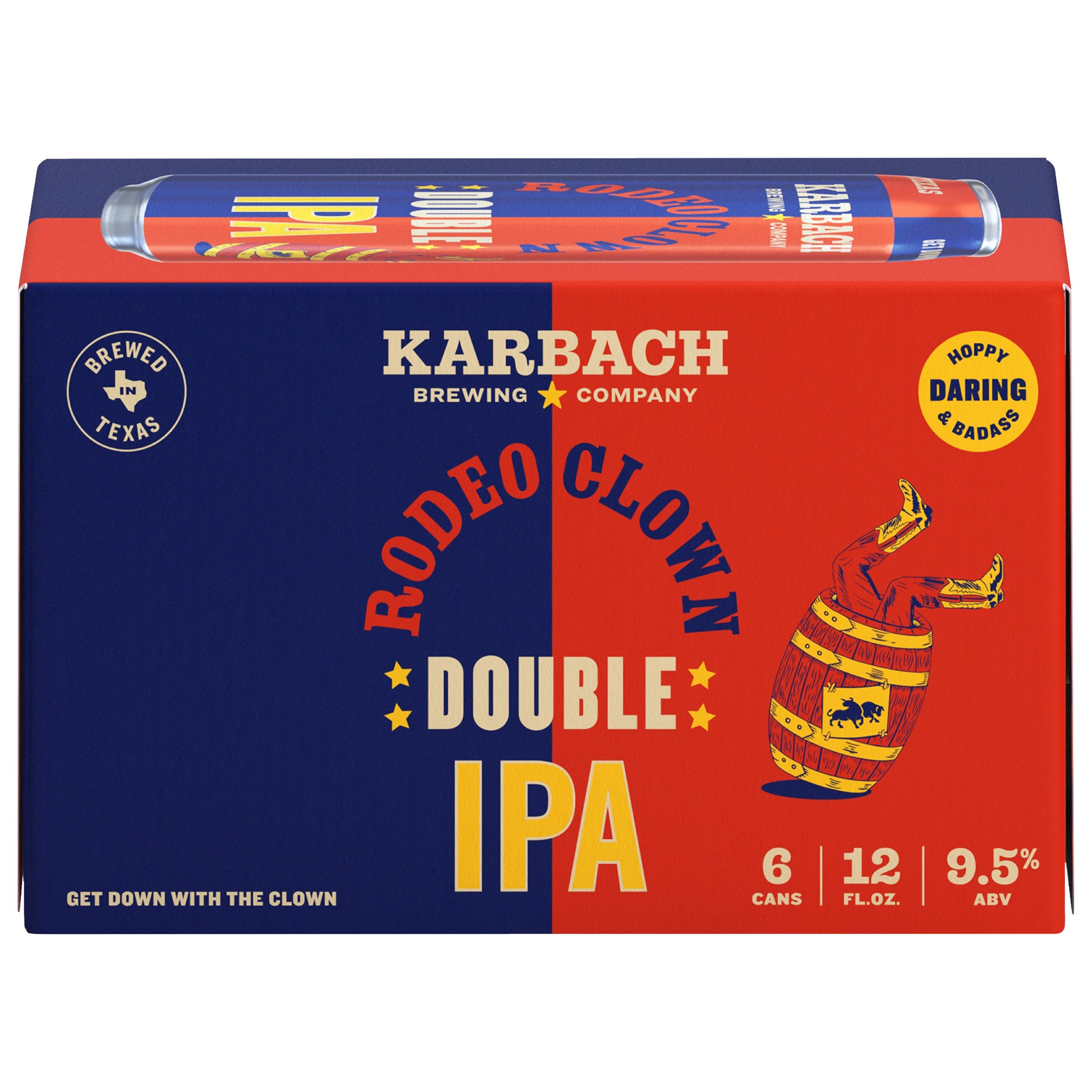 slide 3 of 3, Karbach Brewing Co. Rodeo Clown Double IPA, 12oz. Can 6 Pack, 72 fl oz