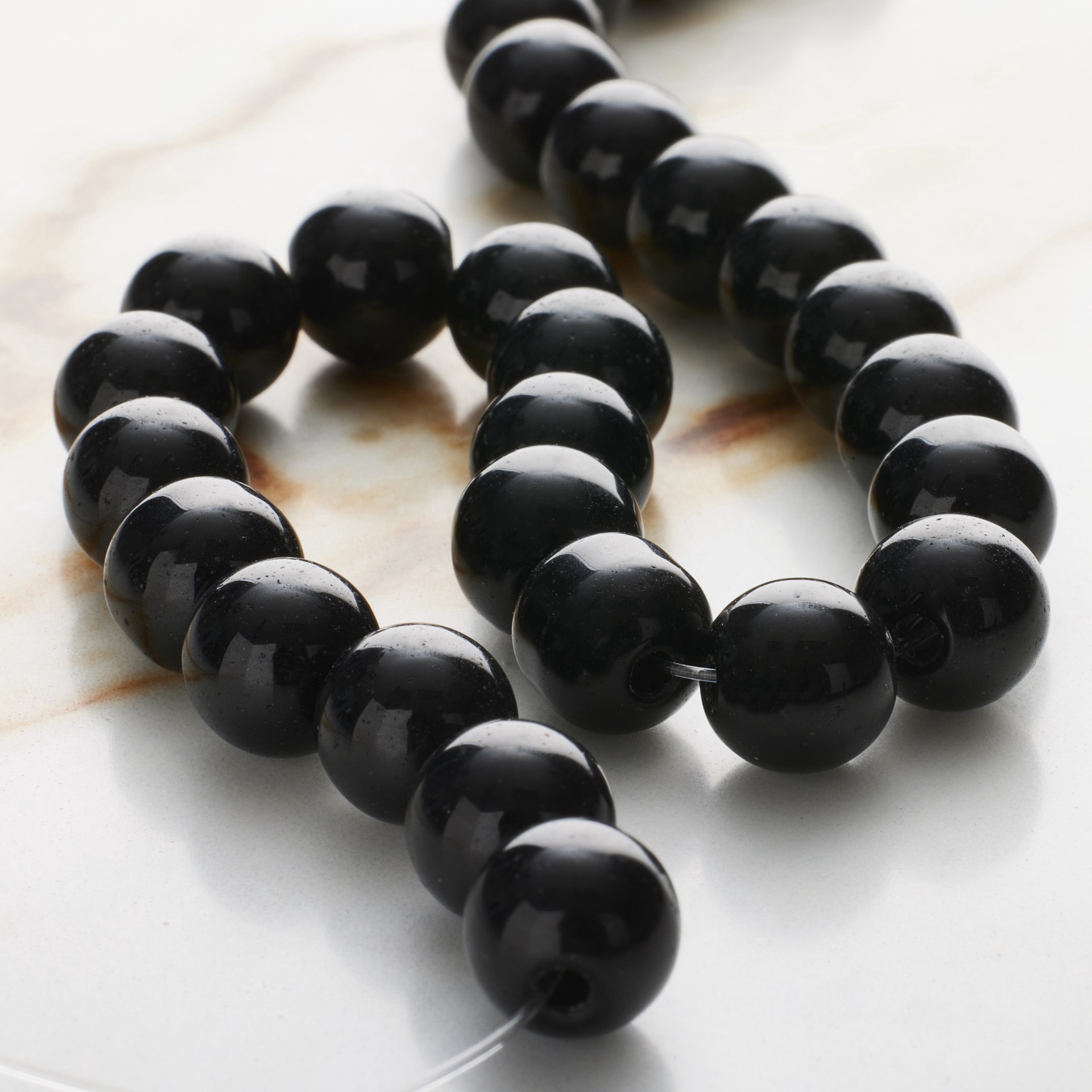 slide 3 of 3, 8mm Black Round Glass Beads By Bead Landing, 8mm