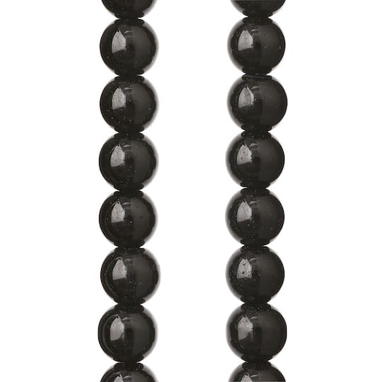 slide 1 of 3, 8mm Black Round Glass Beads By Bead Landing, 8mm