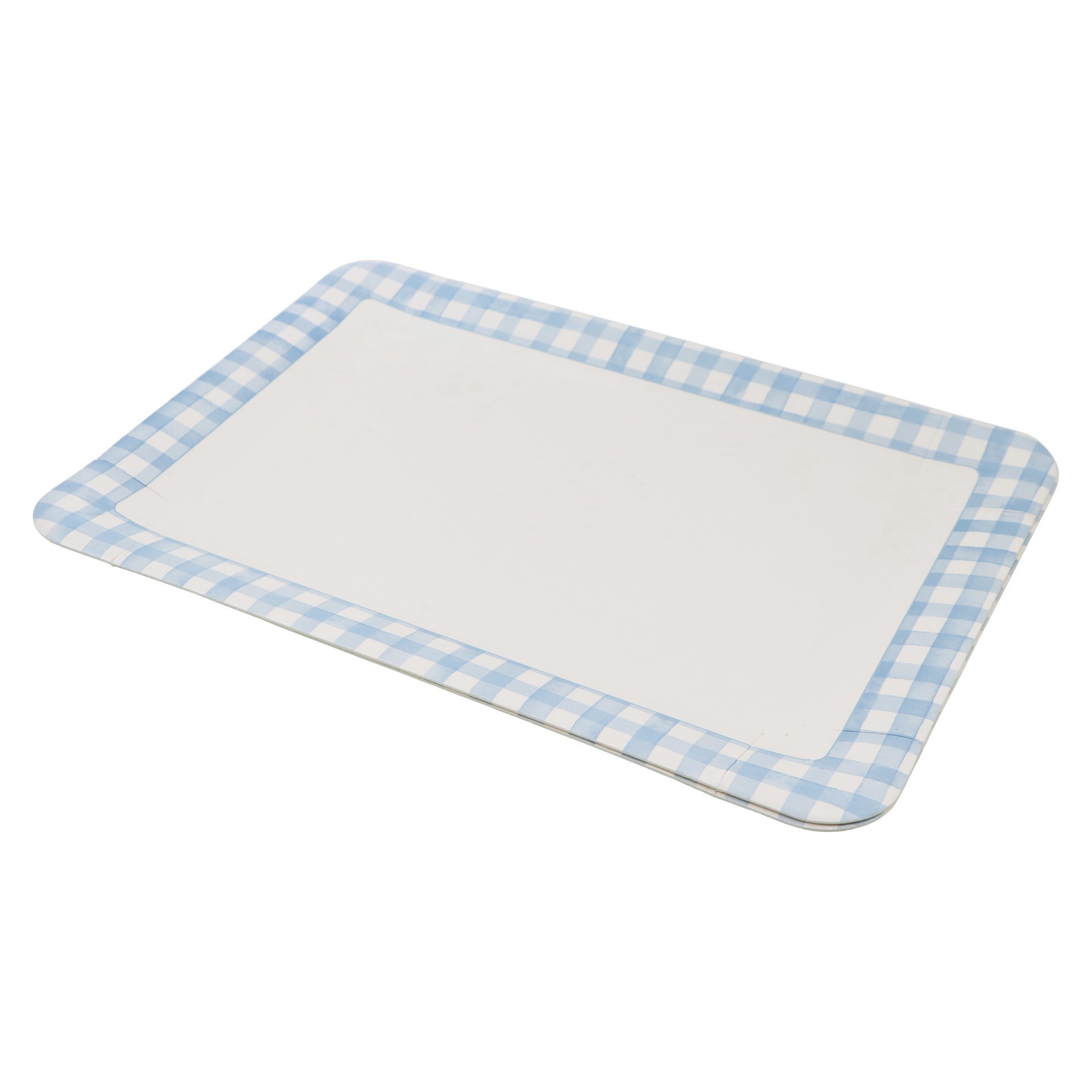 slide 3 of 3, 9" X 13" Blue & White Gingham Paper Trays, 2ct. By Celebrate It, 2 ct