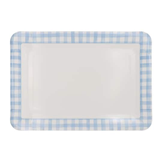 slide 1 of 3, 9" X 13" Blue & White Gingham Paper Trays, 2ct. By Celebrate It, 2 ct