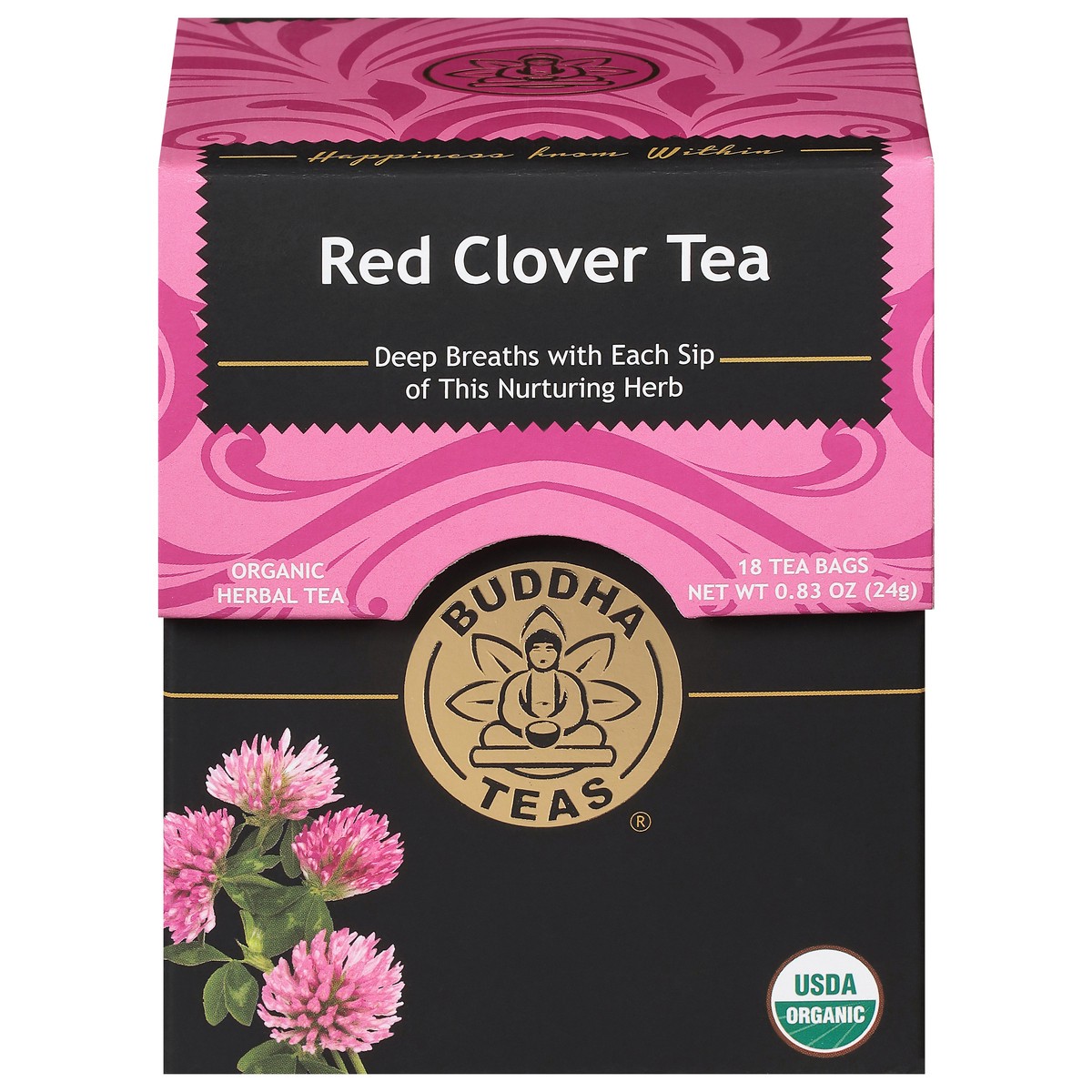 slide 3 of 4, Buddha Teas Organic Red Clover Herbal Tea 18 Tea Bags, 18 ct